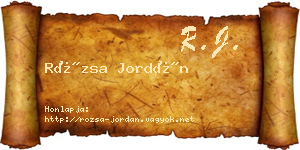 Rózsa Jordán névjegykártya